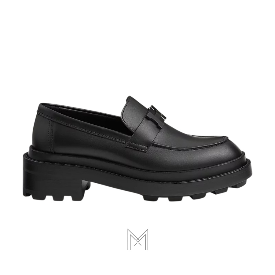Giày loafer Hermes Louvre authentic màu đen MHGH113 2026 Giày loafer Hermes Louvre authentic màu đen MHGH113 2026