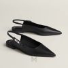 Giày búp bê Hermes chính hãng màu đen khoá bạc MHGH085 2026