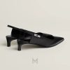 Giày cao gót Hermes authentic màu đen khoá bạc MHGH096 2026