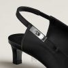 Giày cao gót Hermes authentic màu đen khoá bạc MHGH096 2026