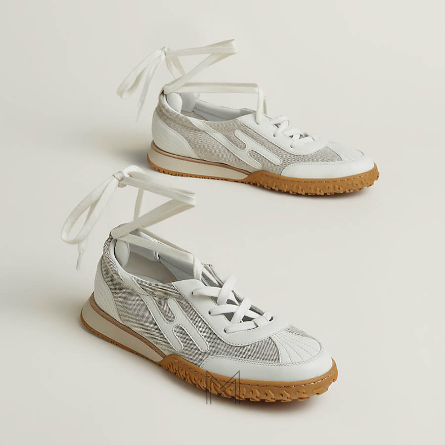 Giày thể thao cổ thấp Hermes Mascot màu trắng authentic MHGH002 2026 Giày thể thao cổ thấp Hermes Mascot màu trắng authentic MHGH002 2026