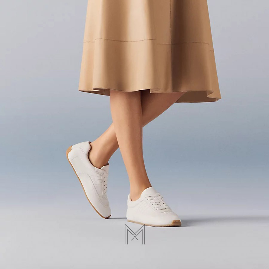 Giày thể thao cổ thấp Hermes màu trắng chính hãng MHGH015 2026 Giày thể thao cổ thấp Hermes màu trắng chính hãng MHGH015 2026