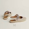 Giày búp bê Hermes Menorca màu be da lộn chính hãng MHGH039 2026 Giày búp bê Hermes Menorca màu be da lộn chính hãng MHGH039 2026