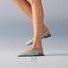 Giày búp bê Hermes authentic màu xanh pastel MHGH062 2026