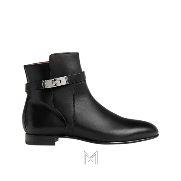 Boots Hermes Neo authentic màu đen da trơn khoá bạc MHGH122