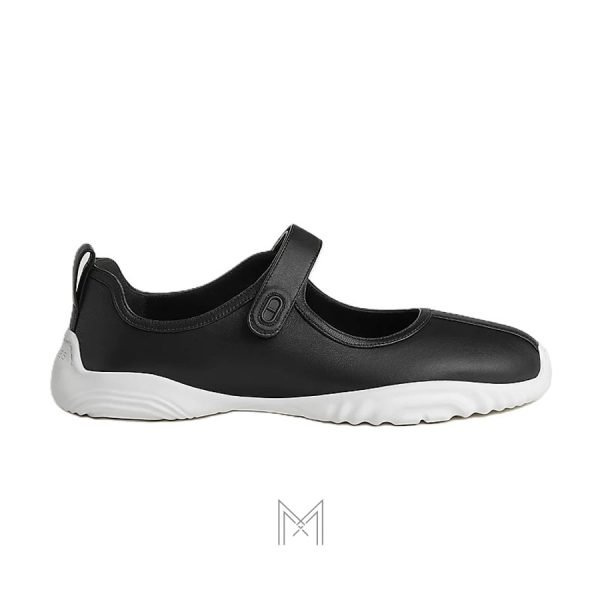 Giày búp bê nữ Hermes màu đen chính hãng MHGH034