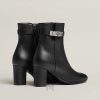 Boots cao gót Hermes authentic màu đen khoá bạc MHGH123 2026 Boots cao gót Hermes authentic màu đen khoá bạc MHGH123 2026