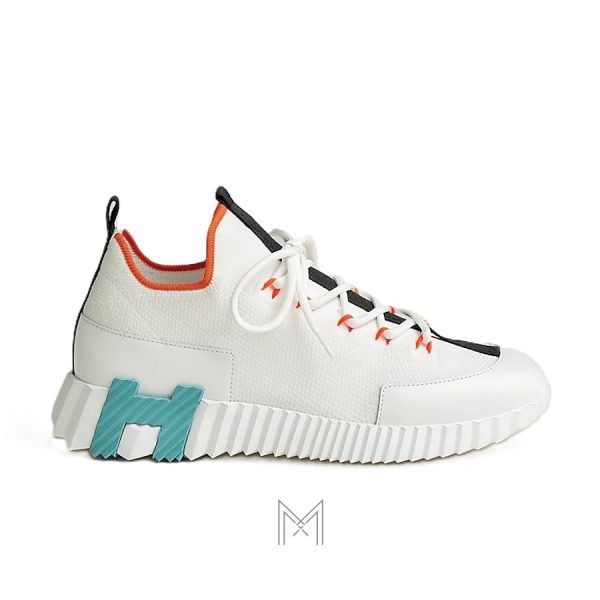 Giày sneaker Hermes màu trắng sọc đen authentic MHGH007