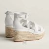 Sandal cao gót Hermes Elda Espadrille màu trắng authentic MHHH195 2026 Sandal cao gót Hermes Elda Espadrille màu trắng authentic MHHH195 2026