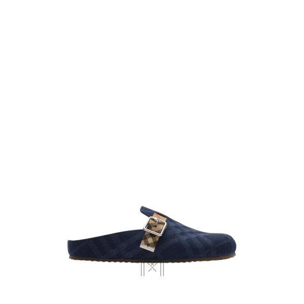 Sục Burberry màu xanh navy da lộn khóa bạc authentic MHGB014