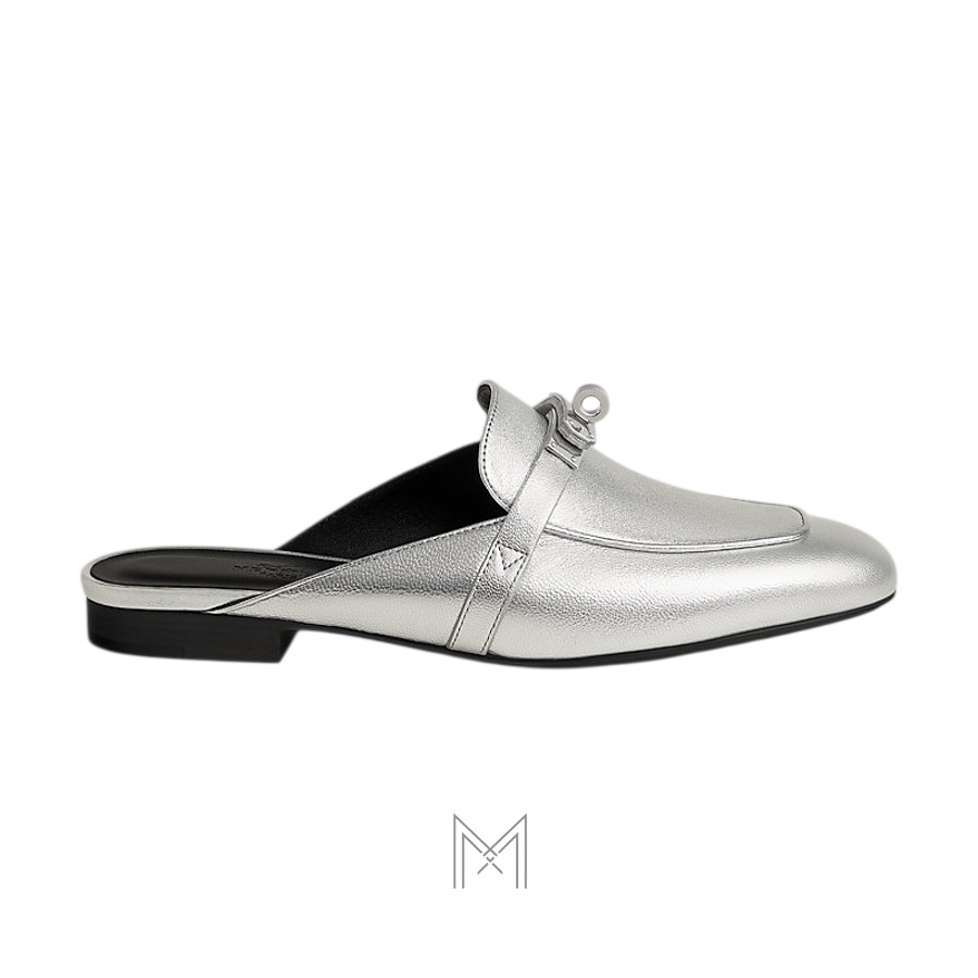 Giày sục Hermes Oz chính hãng màu bạc MHGH073 2026 Giày sục Hermes Oz chính hãng màu bạc MHGH073 2026