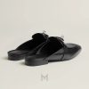 Giày sục Hermes chính hãng màu đen khoá bạc MHGH107 2026 Giày sục Hermes chính hãng màu đen khoá bạc MHGH107 2026