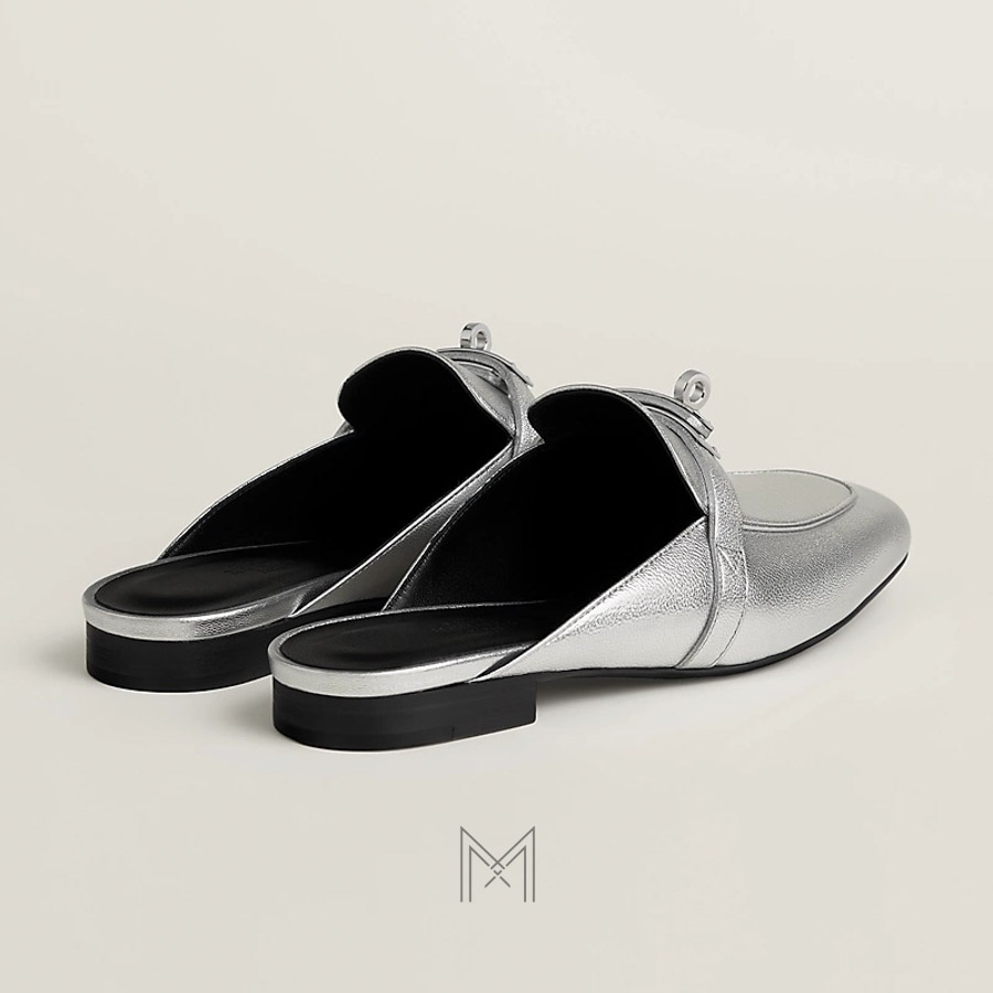 Giày sục Hermes Oz chính hãng màu bạc MHGH073 2026 Giày sục Hermes Oz chính hãng màu bạc MHGH073 2026