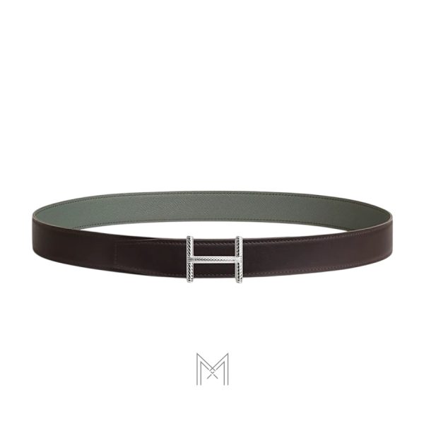 Thắt lưng nam 2 mặt Hermes Hisseo chính hãng màu nâu đậm, xanh lá MHBH045