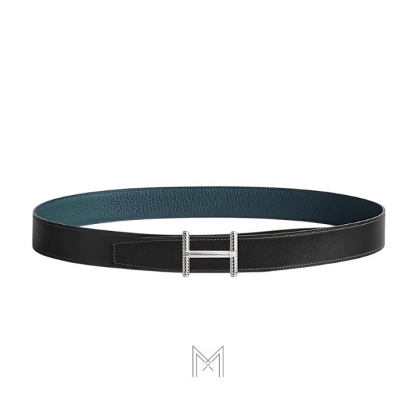 Thắt lưng nam 2 mặt Hermes Hisseo chính hãng màu đen, xanh navy MHBH047