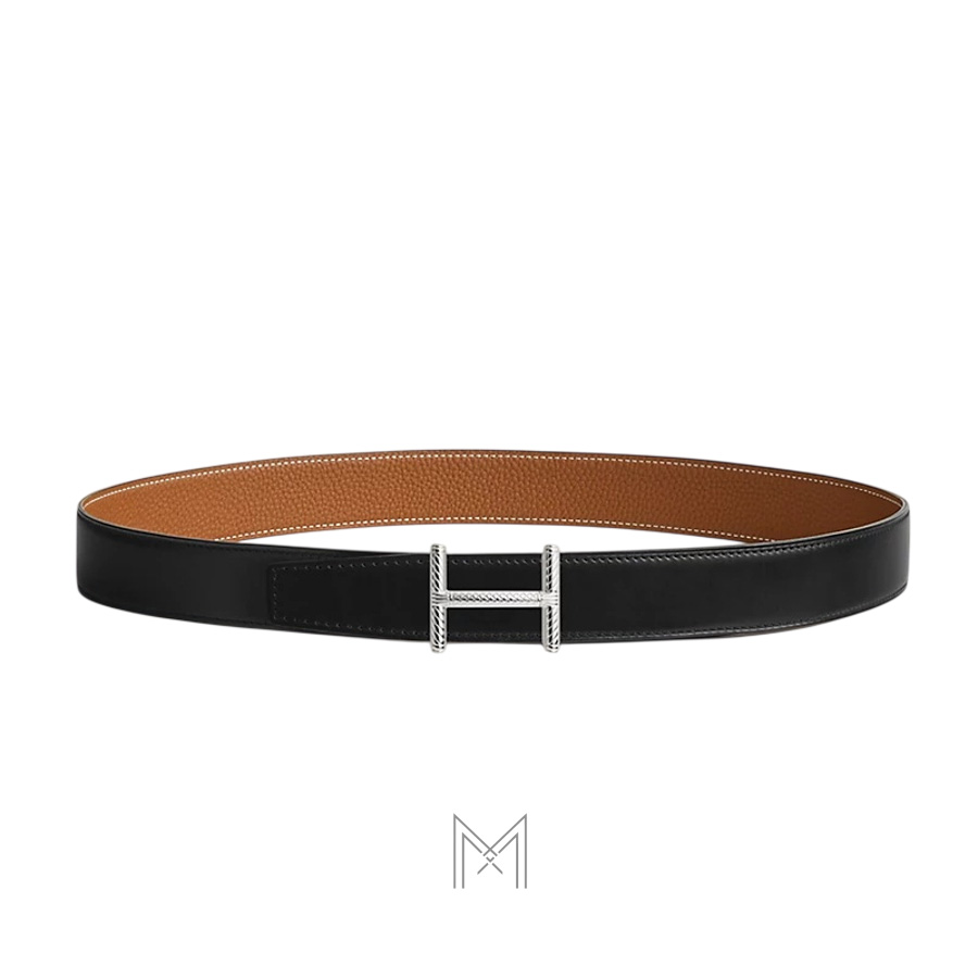 Thắt lưng nam 2 mặt Hermes Hisseo chính hãng màu đen, nâu bò MHBH044 2026 Thắt lưng nam 2 mặt Hermes Hisseo chính hãng màu đen, nâu bò MHBH044 2026