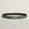 Thắt lưng nam 2 mặt Hermes Hisseo chính hãng màu nâu đậm, xanh lá MHBH045 2026