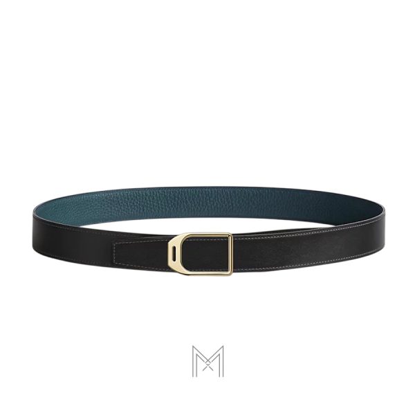 Thắt lưng nam Hermes 2 mặt đen, xanh navy authentic MHBH009