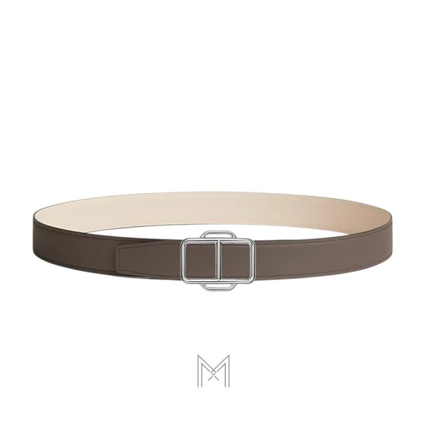 Thắt lưng nam 2 mặt Hermes Maillon chính hãng màu trắng kem, nâu xám MHBH052