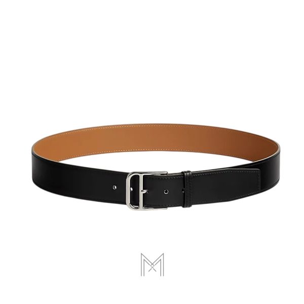 Thắt lưng nam Hermes Romain chính hãng màu đen khóa bạc MHBH070