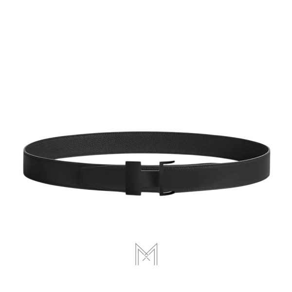 Thắt lưng nam Hermes chính hãng màu đen khóa đen MHBH066