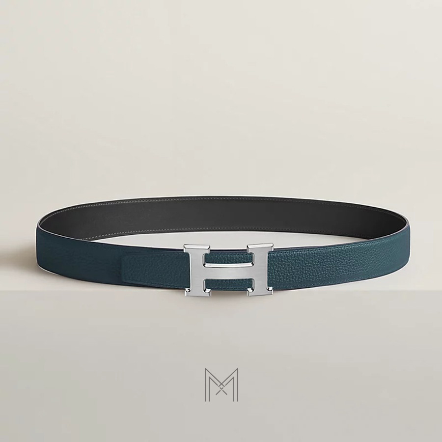 Thắt lưng nam Hermes màu đen, xanh navy khóa bạc authentic MHBH033 2026 Thắt lưng nam Hermes màu đen, xanh navy khóa bạc authentic MHBH033 2026