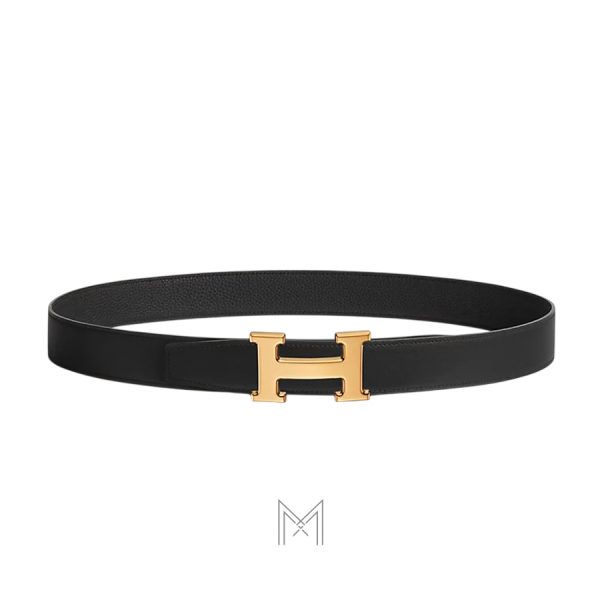 Thắt lưng nam Hermes màu đen khóa vàng authentic MHBH039