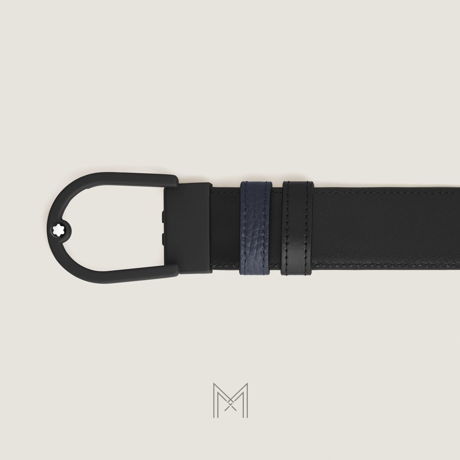 Thắt lưng nam Montblanc màu đen, xanh navy da sần mặt khóa đen authentic MB220998 2026 Thắt lưng nam Montblanc màu đen, xanh navy da sần mặt khóa đen authentic MB220998 2026