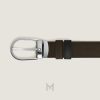 Thắt lưng nam 2 mặt Montblanc màu đen, nâu da lộn mặt khóa bạc authentic MB220977 2026
