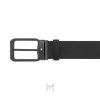 Thắt lưng nam 2 mặt Montblanc màu đen vân đan mặt khóa đen authentic MB130587 2026