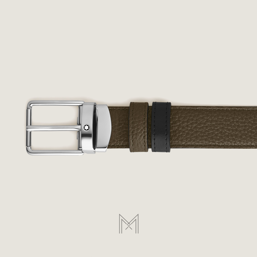 Thắt lưng nam 2 mặt Montblanc màu đen, nâu da lộn mặt khóa bạc authentic MB221003 2026 Thắt lưng nam 2 mặt Montblanc màu đen, nâu da lộn mặt khóa bạc authentic MB221003 2026