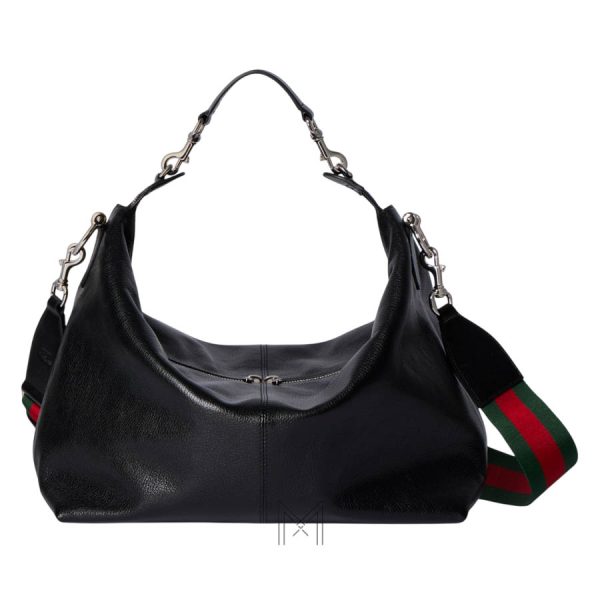 Túi Gucci Brera xách màu đen khóa bạc chính hãng MHTG123