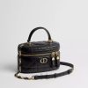 Túi Xách Đeo Chéo Dior Caro Mini Vanity Case Black Macrocannage Lambskin JTT026 2026