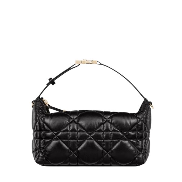 Túi Xách Dior Medium DiorTravel Nomad Pouch Black Macrocannage Calfskin JJT213