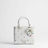 Túi Xách Dioramour Small Lady Dior Bag with Strap White Lambskin Printed with Multicolor Revolution Flowers Motif JTT126 2026
