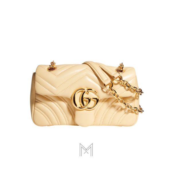 Túi xách đeo chéo Gucci Marmont màu vàng nhạt authentic MHTG106