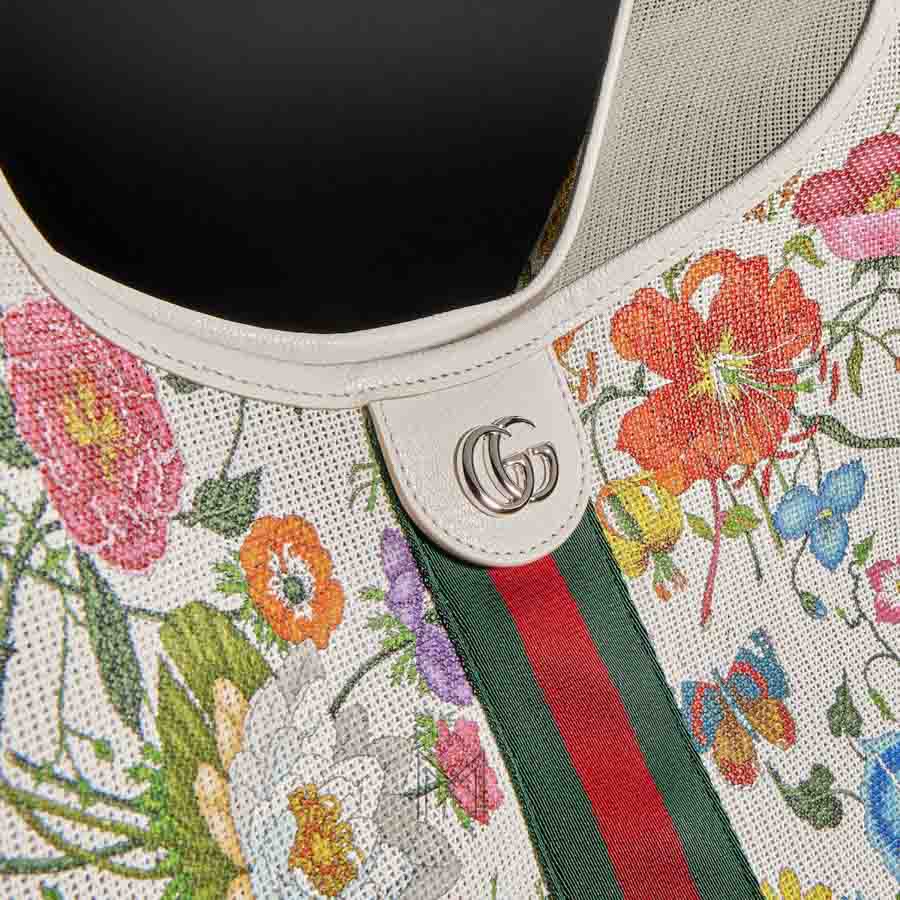 Túi xách Gucci Giglio màu trắng họa tiết hoa authentic MHTG113 2026 Túi xách Gucci Giglio màu trắng họa tiết hoa authentic MHTG113 2026