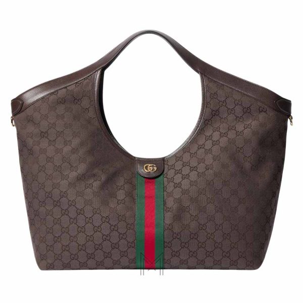 Túi xách Gucci Giglio màu nâu đậm logo vàng chính hãng MHTG080