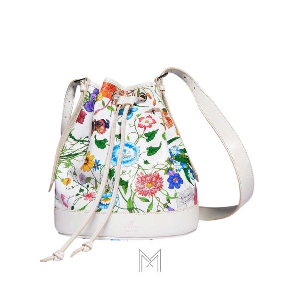 Túi xách đeo chéo Gucci Venice màu trắng họa tiết hoa authentic MHTG175