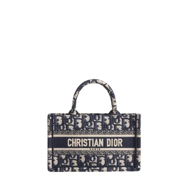 Túi Xách Đeo Chéo Mini Dior Book Tote Blue Dior Oblique Embroidery JJT183
