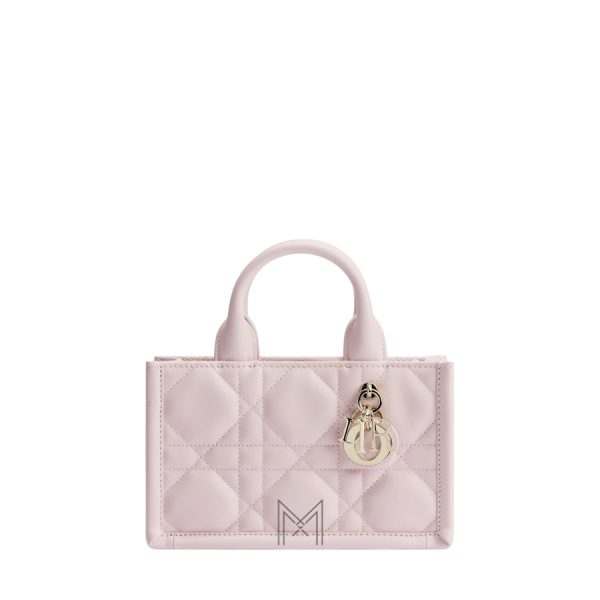 Túi Xách Đeo Chéo Mini Dior Book Tote Rose Tendre Macrocannage Calfskin JJT185