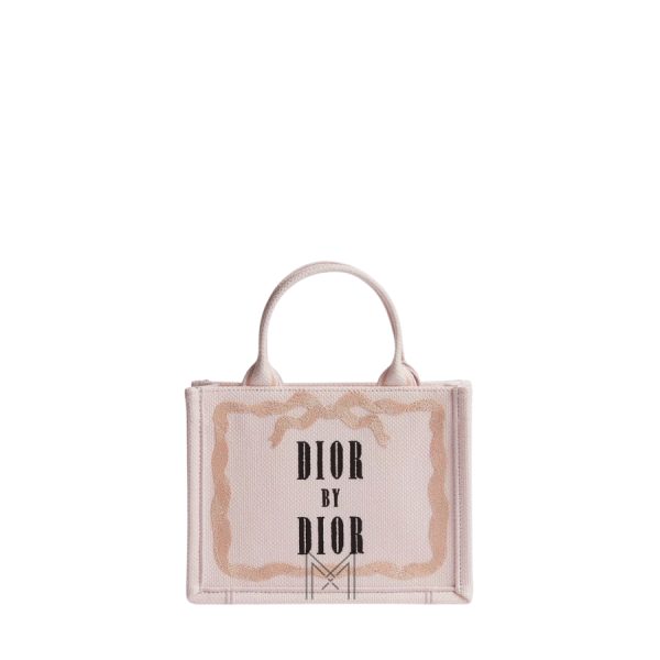Túi Xách Đeo Chéo Mini Dior Book Tote with Strap Rose Tendre Book Cover Embroidery JJT173
