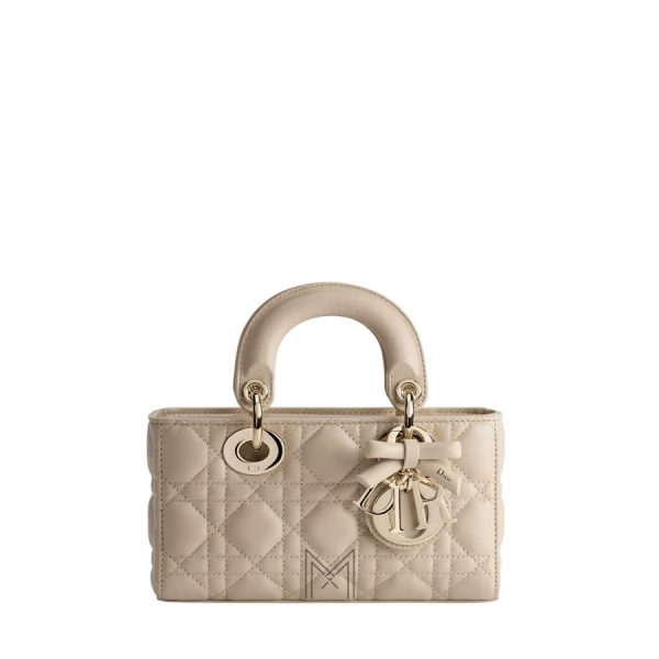 Túi Xách Đeo Chéo Mini Lady D-Joy Bag Powder Beige Cannage Lambskin JJT274
