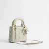 Túi Xách Đeo Chéo Mini Lady Dior Bag with Chain Lily of the Valley Green Cannage Lambskin JTT049 2026 Túi Xách Đeo Chéo Mini Lady Dior Bag with Chain Lily of the Valley Green Cannage Lambskin JTT049 2026