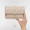 Túi Đeo Chéo My Dior Daily Pouch with Chain Powder Beige Cannage Lambskin JTT087 2026