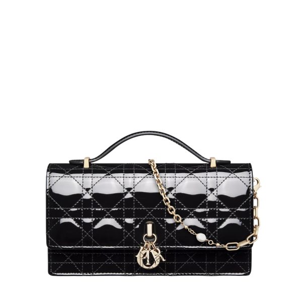 Túi Xách Đeo Chéo My Dior Mini Bag Black Patent Cannage Calfskin JTT147