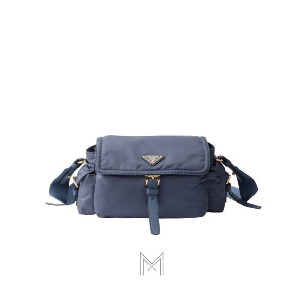 Túi xách đeo chéo Prada Explore màu xanh dương nhạt authentic MHTP075