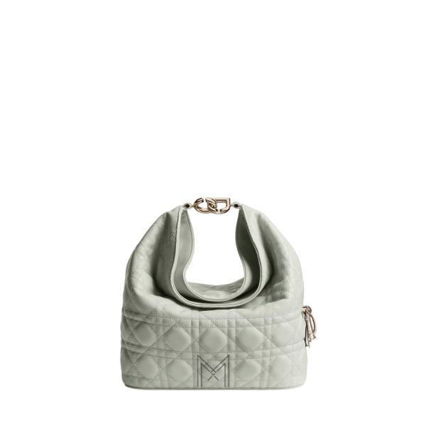 Túi Đeo Chéo Small Dior Toujours Hobo Bag Soupir Green Cannage Lambskin JJT264