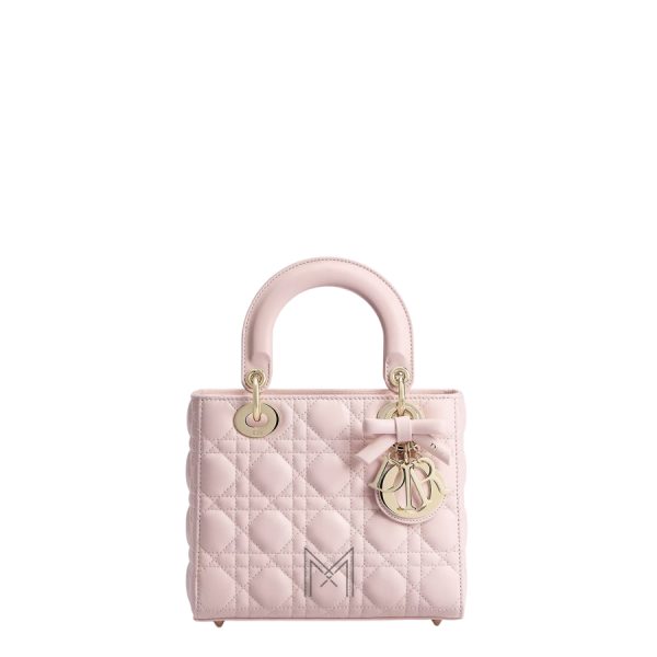 Túi Xách Small Lady Dior Bag with Strap Soupir Pink Cannage Lambskin JTT119