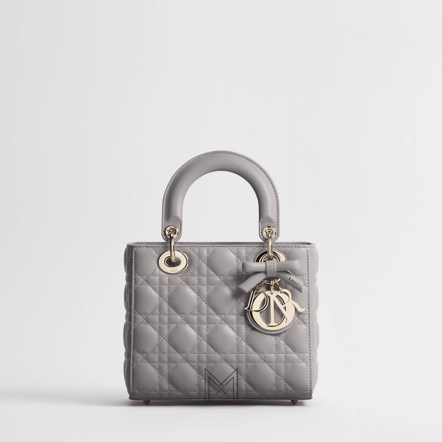 Túi Xách Small Lady Dior Bag with Strap Trianon Gray Cannage Lambskin JTT120 2026 Túi Xách Small Lady Dior Bag with Strap Trianon Gray Cannage Lambskin JTT120 2026